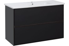 Aquanet Тумба с раковиной Милан 100 см, черный глянец