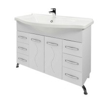 Mirsant Тумба напольная Сандра 100 см с раковиной Эльбрус 100, белая УТ000046027