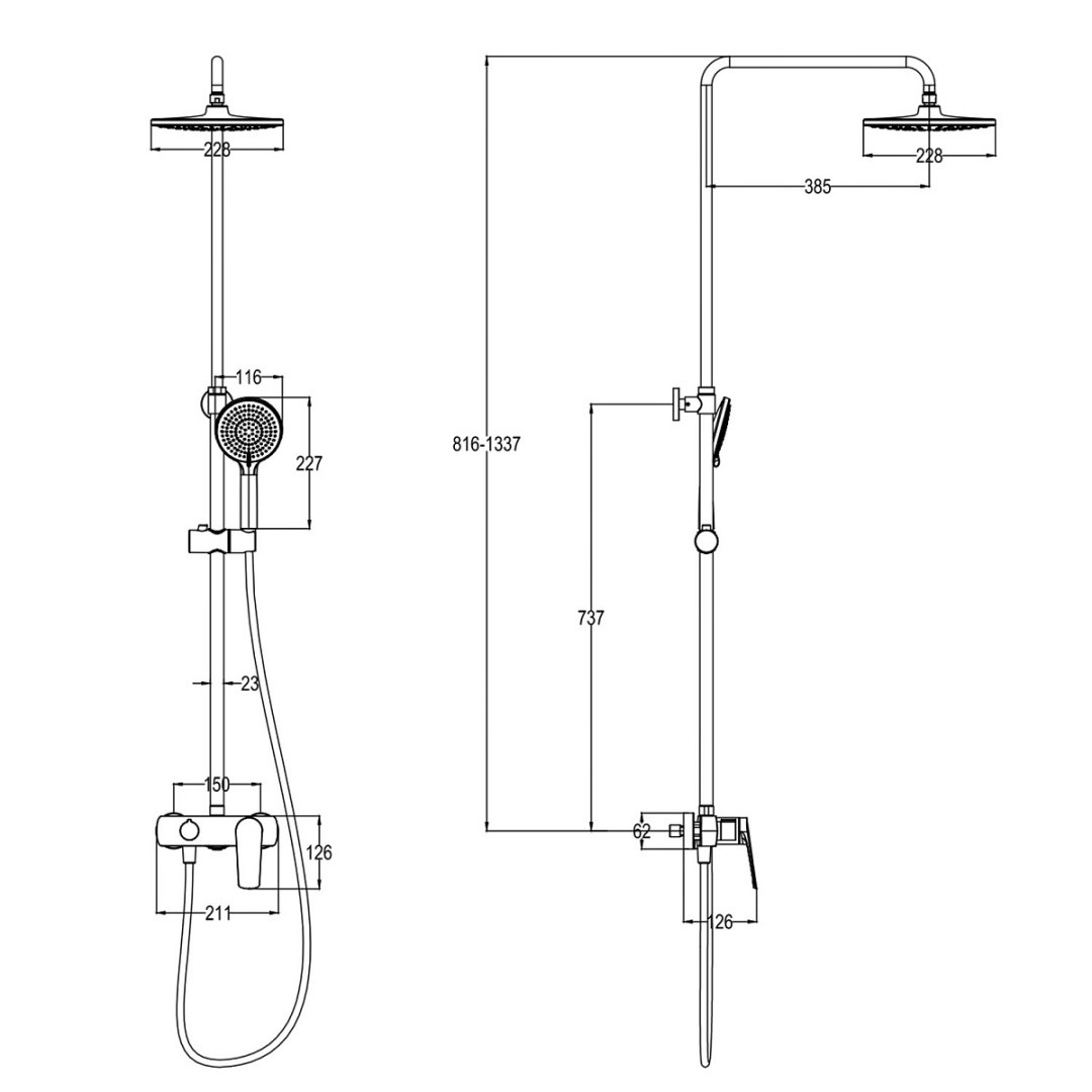 Приобрести azario душевая система cheerful, хром az-ves238u33c-1be1j29a-zh3384a
