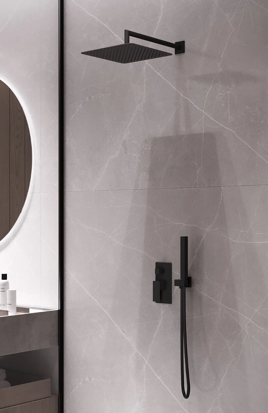 Приобрести boheme душевая система qubic, встраиваемая, черная 474-3-b