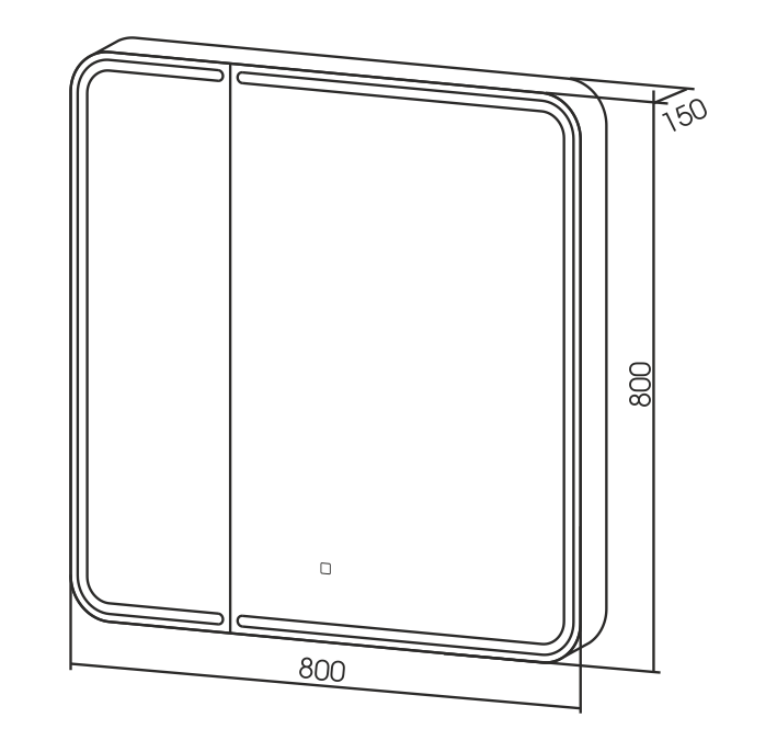 Приобрести зеркало-шкаф azario alliance - black 80,5х80см с подсветкой, led-00002611