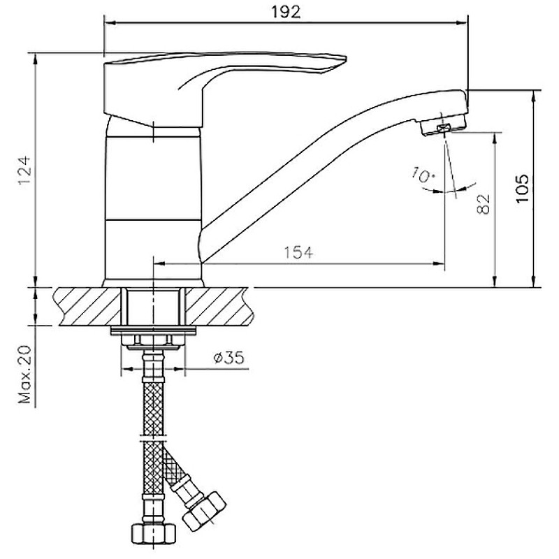 Приобрести haiba смеситель для кухни 124 мм, хром hb-4566-2