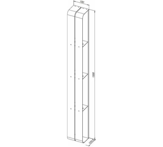 Приобрести aquanet полка магнум h 15x130 см черная матовая, вертикальная 00326458