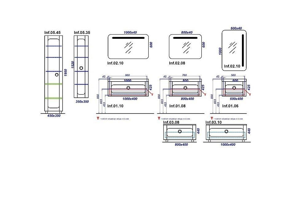 Приобрести тумба подвесная с раковиной aqwella infinity 60 см inf.01.06.001