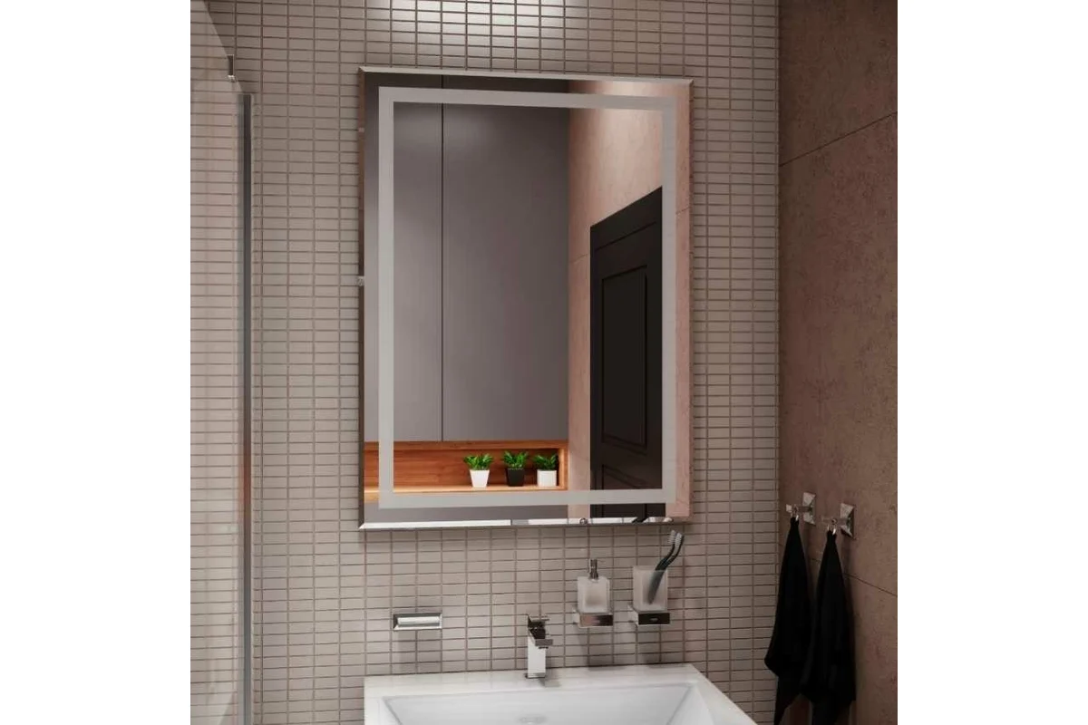 Приобрести continent зеркало с подсветкой пронто люкс 50х70 см, белое