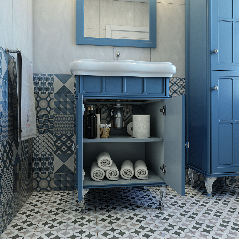 Приобрести caprigo тумба с раковиной напольная borgo 60 см, темно синяя 2219-sf019