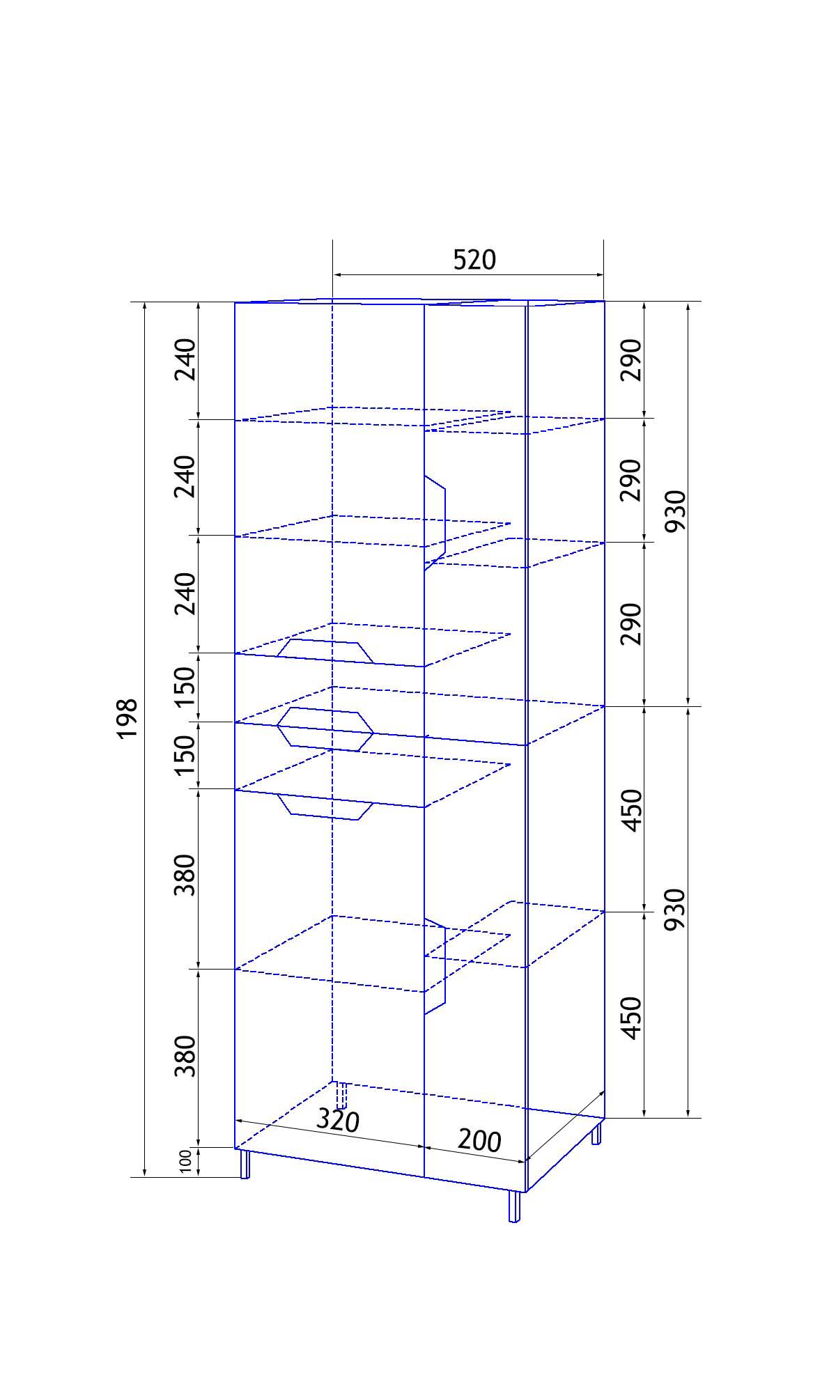 Приобрести loranto пенал стиль 52, 52х197 см, белый (cs00024681)
