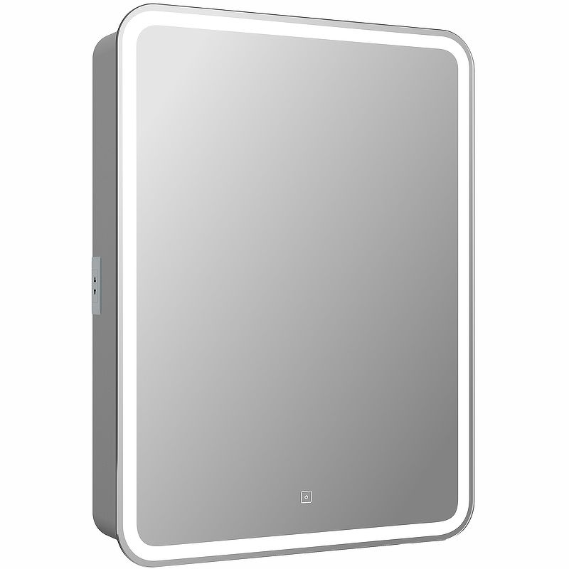 Приобрести continent зеркало шкаф с подсветкой elliott 55х80 см, сенсорный включатель, левосторонее, белое