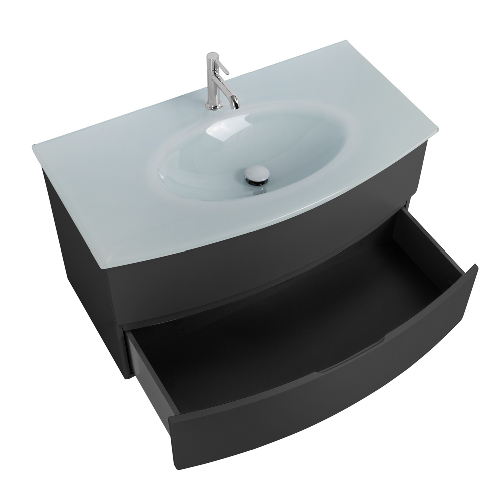 Приобрести cezares тумба подвесная с раковиной elettra 100 см grafite, стекло, графит 55526