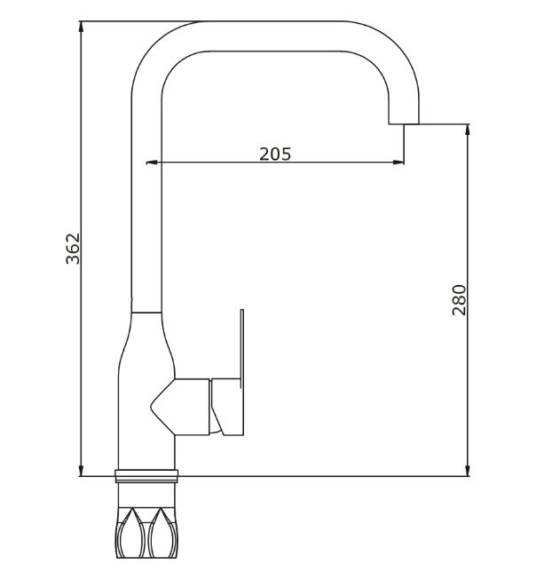 Приобрести смеситель для кухни vieir kitchen 362 мм, песочный v15030a