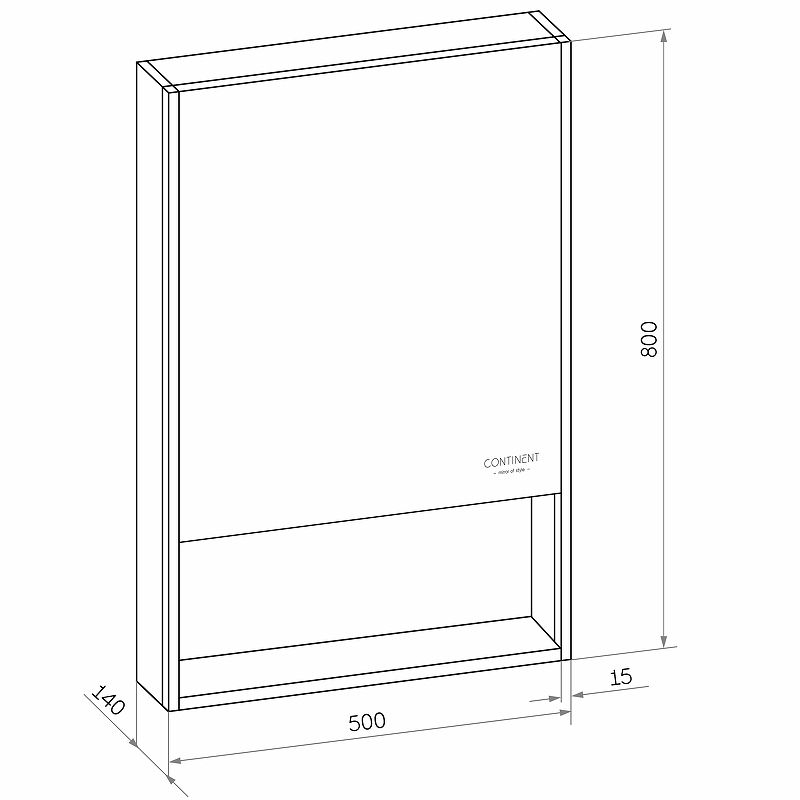 Приобрести continent зеркало шкаф с подсветкой filit 50х80 см, бесконтактный включатель, правосторонее, белое