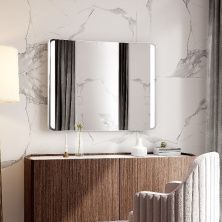 Continent Зеркало с подсветкой Трюмо 100х80 см, сенсорный включатель, белое