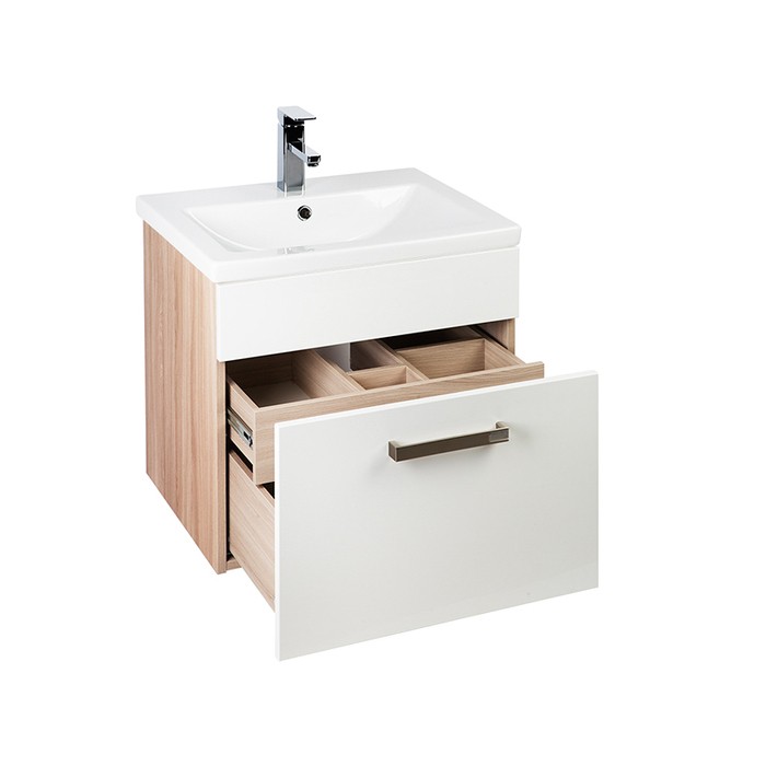 Приобрести iddis тумба подвесная mirro с раковиной 50 см. белая\под дерево mir50w0i95