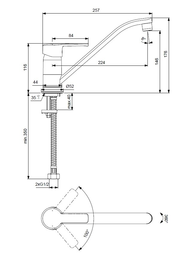 Приобрести смеситель для кухни vidima uno ba241aa