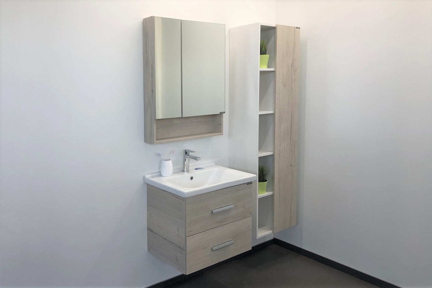 Приобрести сomforty тумба с раковиной "парма-60" дуб дымчатый