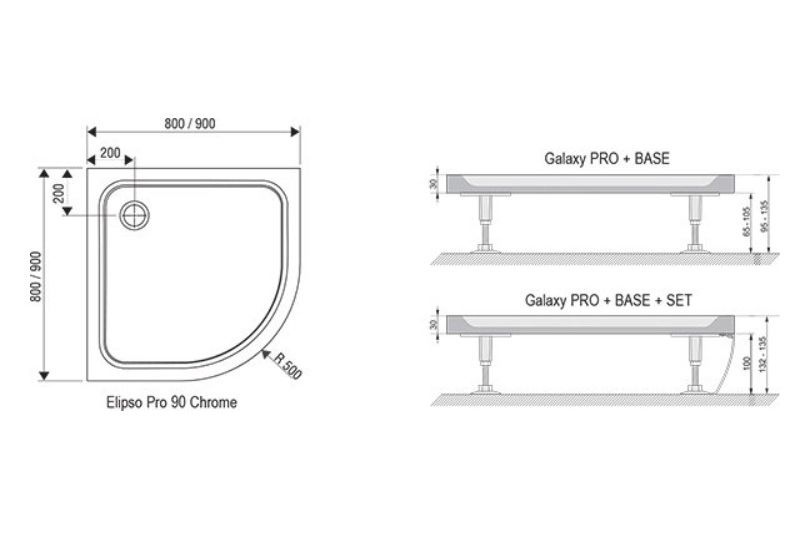 Приобрести поддон каменный ravak galaxy elipso pro chrome 90 см xa247701010