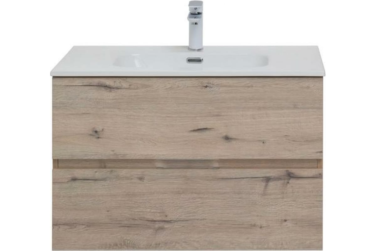 Приобрести aquanet тумба с раковиной алвита new 80 см, 2 ящика, дуб веллингтон белая