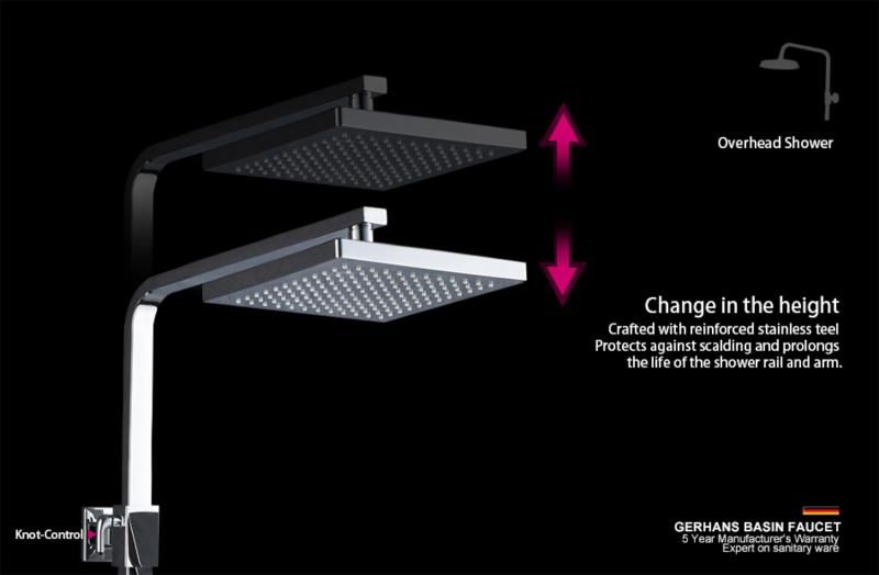 Приобрести gerhans душевая система к14, хром k19014