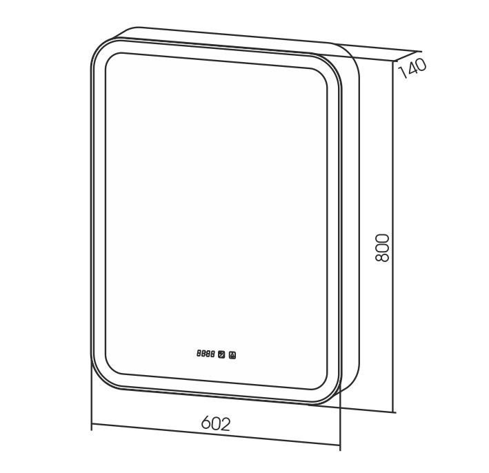 Приобрести зеркало-шкаф azario фиджи 60,2х80 см c подсветкой, диммером и часами led-00002363