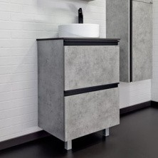 Сomforty Тумба со столешницей и раковиной "Эдинбург-60-Н", светлый бетон, с отверстием под смеситель