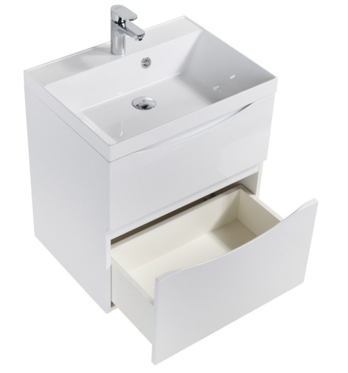Приобрести тумба подвесная с раковиной belbagno marino-600-2c-so-bl-p 60 см, bianco lucido