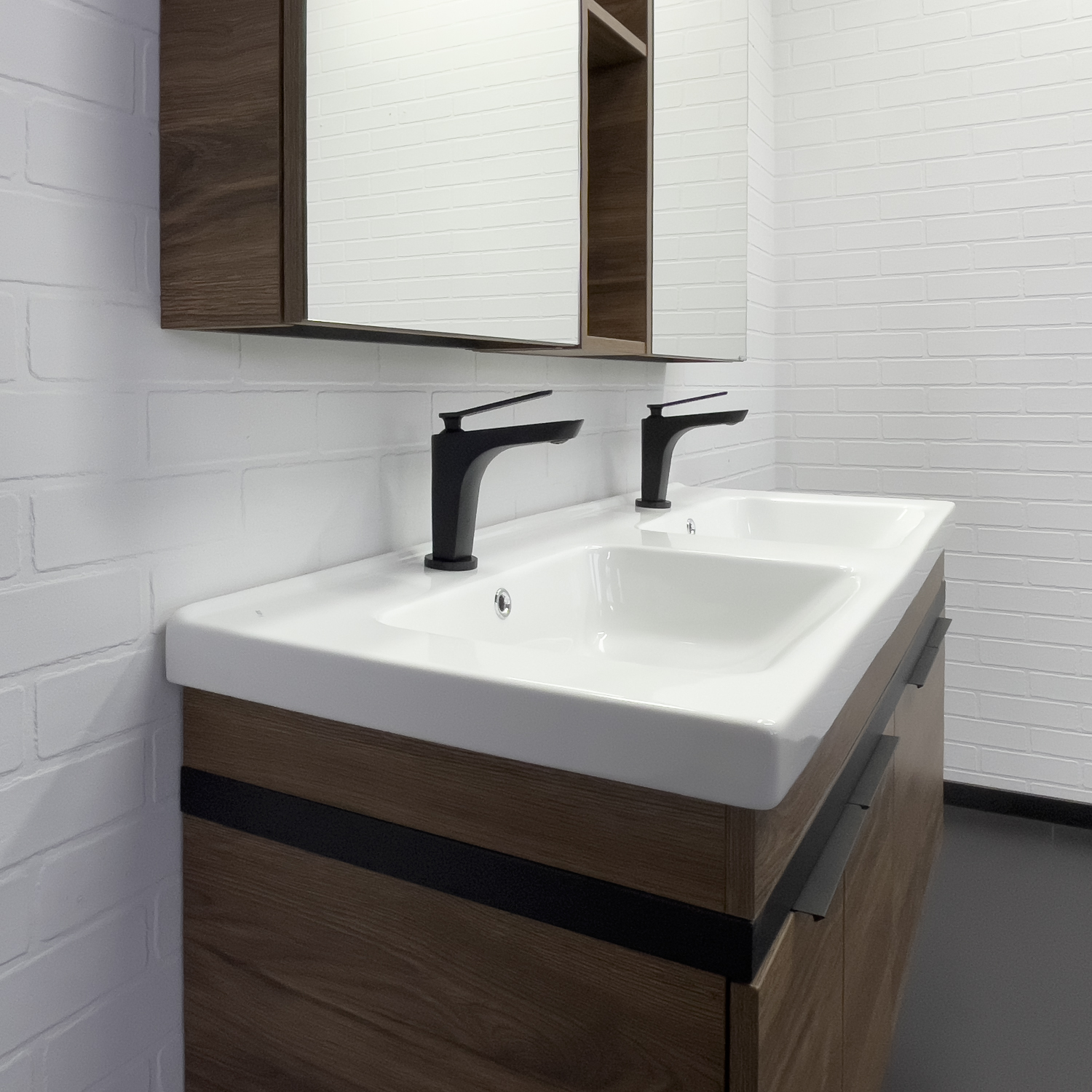 Приобрести сomforty тумба с раковиной "дуэт-125" дуб тёмно-коричневый