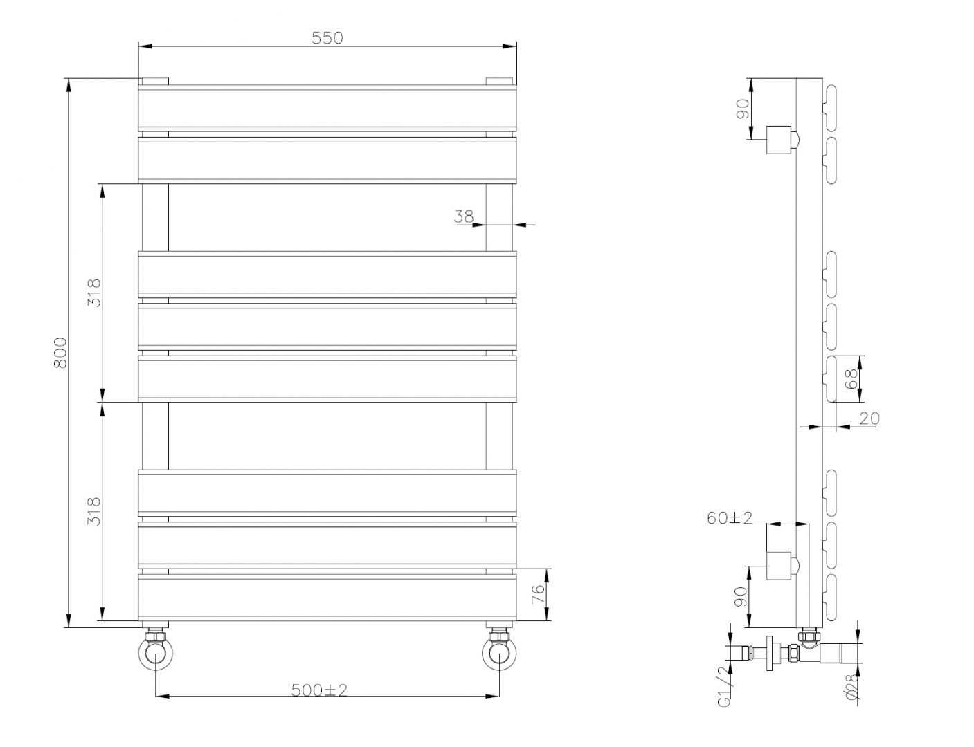 Приобрести boheme полотенцесушитель водяной venturo black 720-b