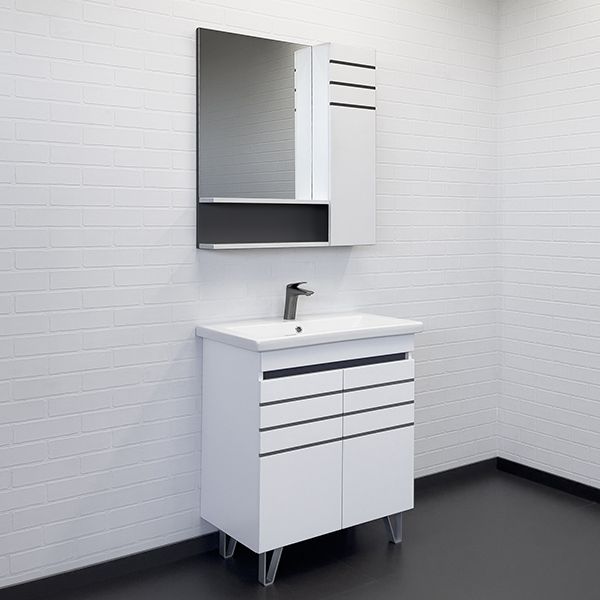 Приобрести сomforty зеркало-шкаф "нарва-70" белый матовый