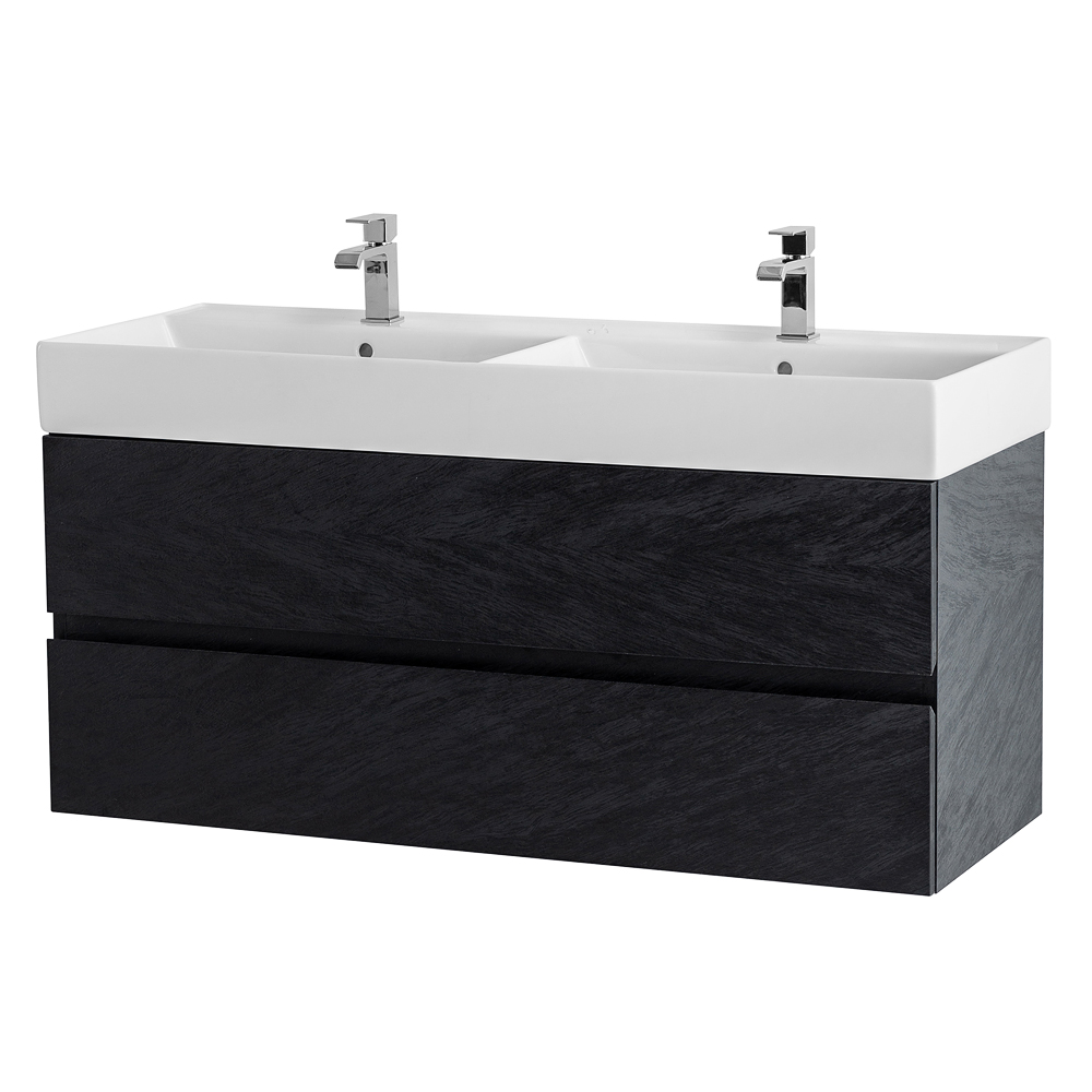 Приобрести cezares тумба подвесная с раковиной molveno 46 120 см nero, черная molveno 46-120-2c-so-2-nc