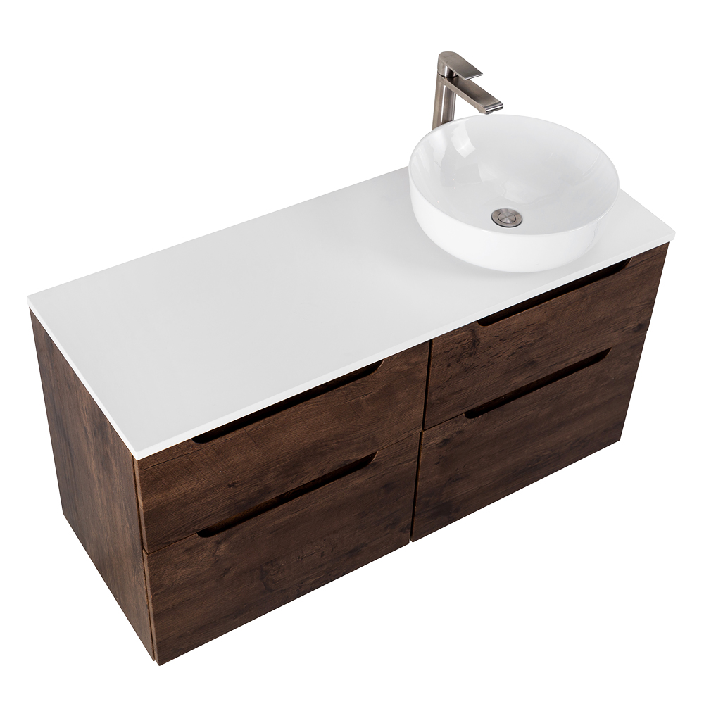 Приобрести belbagno тумба со столешницей etna-h60 120 см, подвесная rovere moro, раковина справа