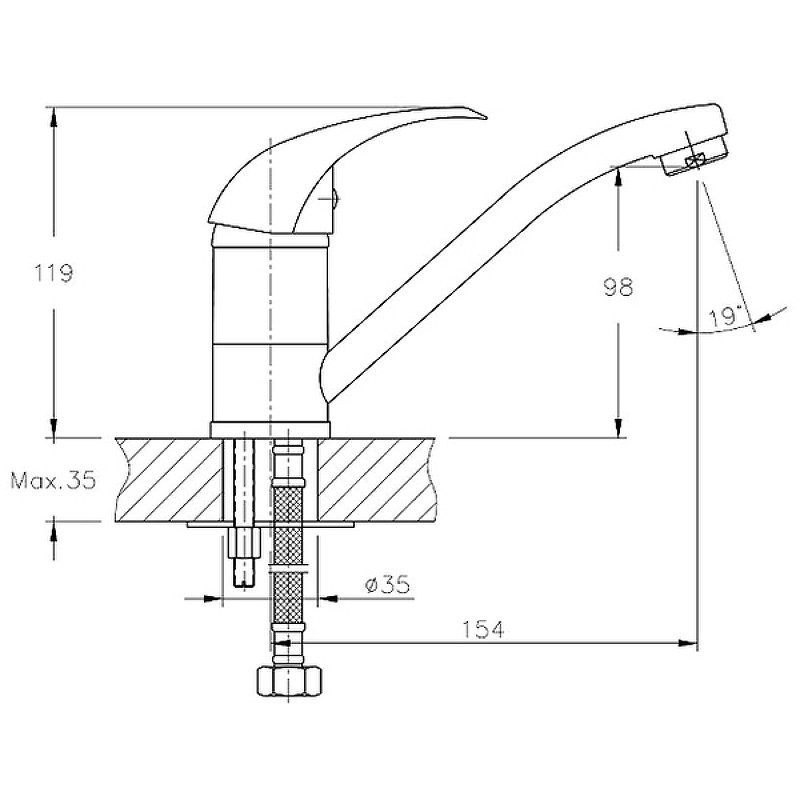 Приобрести haiba смеситель для кухни 189 мм, хром hb-4515