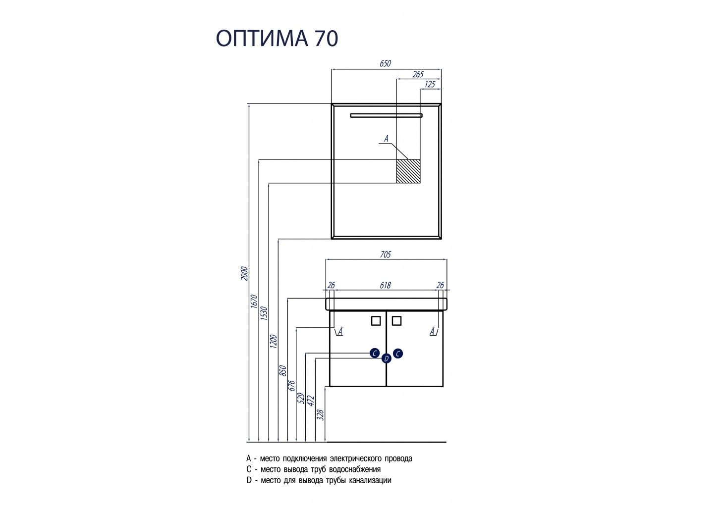 Приобрести зеркало акватон оптима 65 см