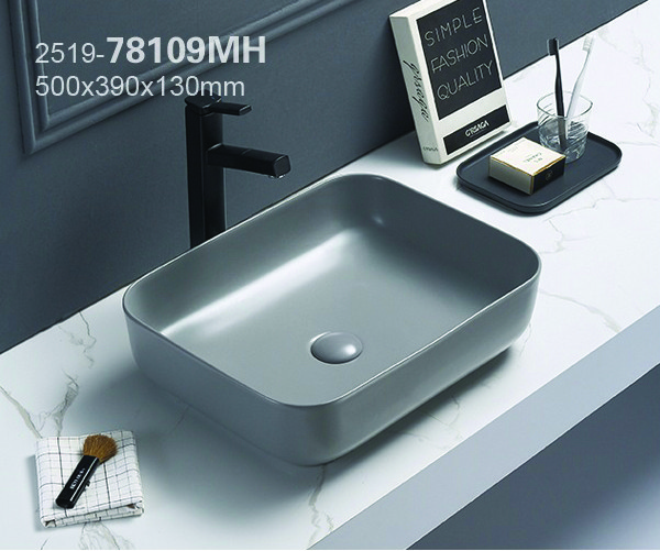 Приобрести azario раковина накладная 50х39 см, светло-серый матовый az-78109mh