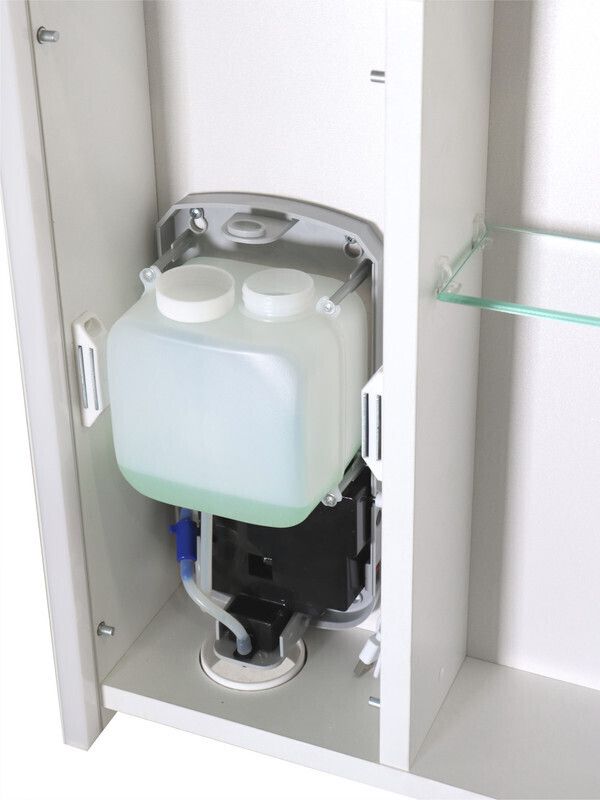 Приобрести continent зеркало шкаф с подсветкой lea foam 60х80 см, с дозатором жидкого мыла, бесконтакный включатель, белое