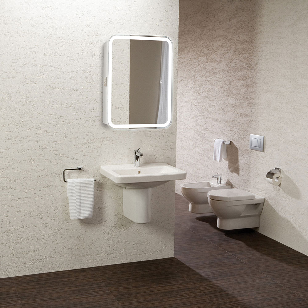 Приобрести зеркало-шкаф azario фиджи flip 60х75 см. с подсветкой, сенсорный вкл. диммер, белый led-00002472