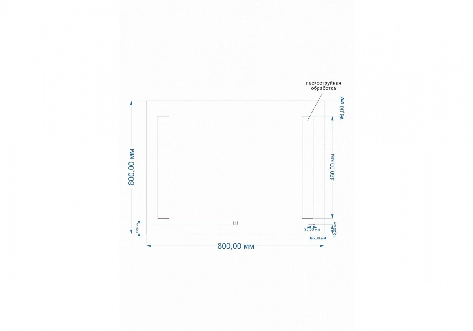 Приобрести зеркало cersanit base 020 led 80х60 см, lu-led020*80-b-os