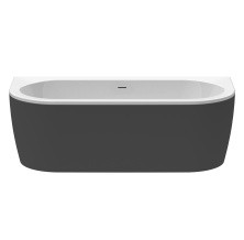 CEZARES Акриловая ванна SLIM WALL 180х80 см, черная SLIM WALL-180-80-60-NERO-SET