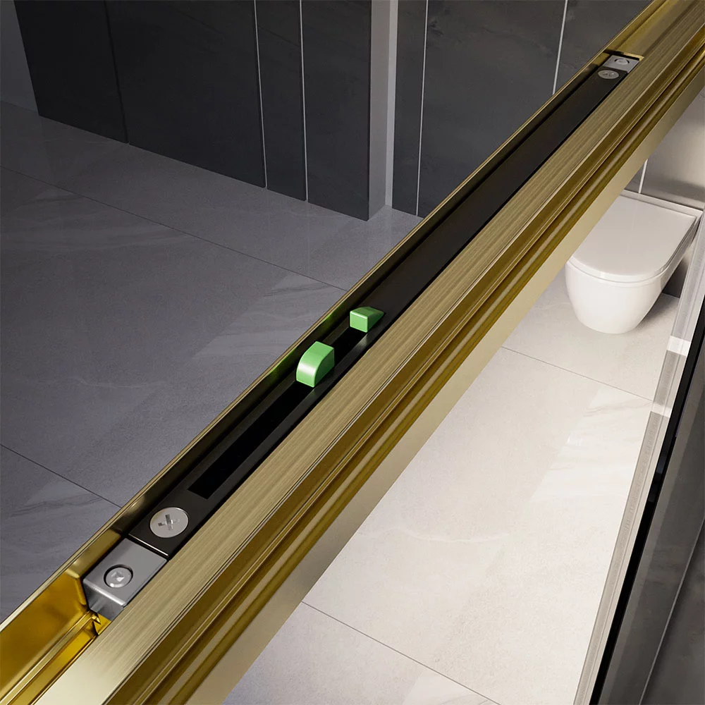 Приобрести veconi душевое ограждение premium trento 100х150 см, брашированное золото, прозрачное ptc30-sp-150100-g-01-c4