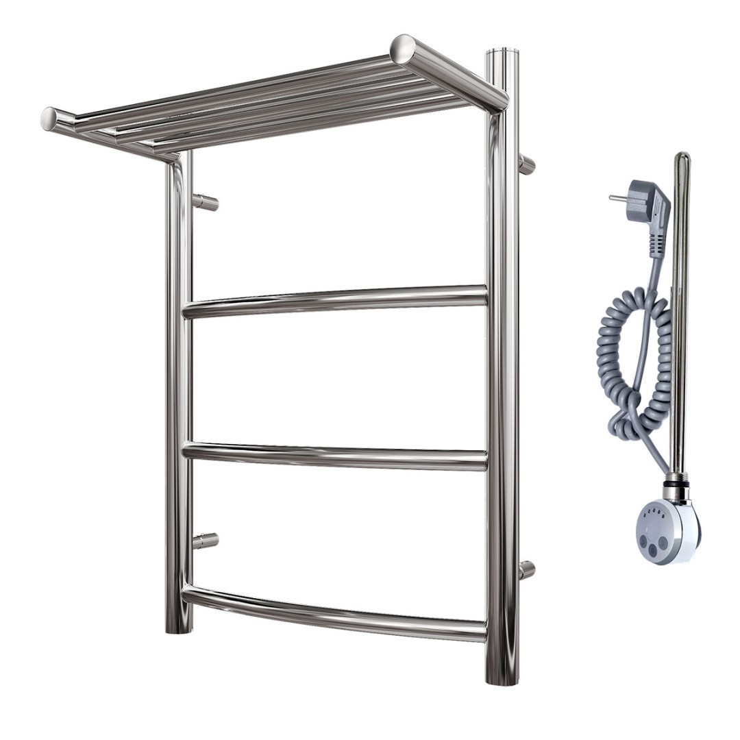 Приобрести полотенцесушитель электрический point 400х600 афина с полкой п3, хром pn04146pe