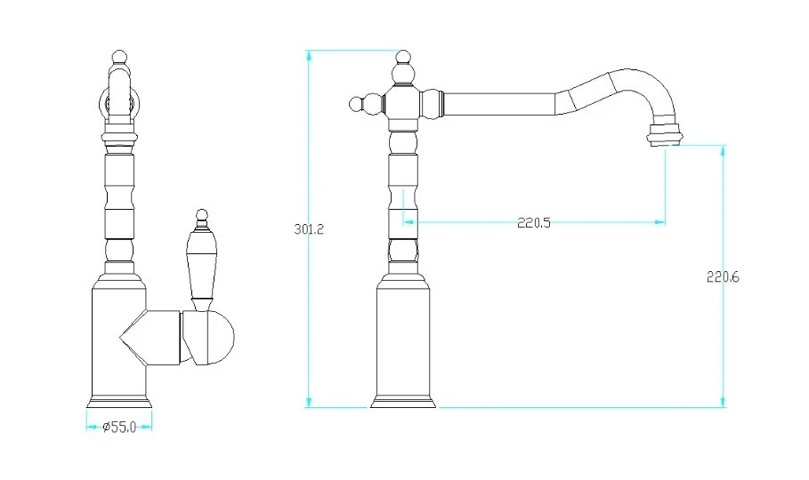 Приобрести boheme смеситель для кухни tradizionale, хром\черный 103-bsw