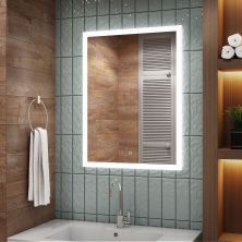 Continent Зеркало с подсветкой Sevilla 70х100 см, сенсорный включатель, белое