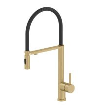 Смеситель для кухни с гибким изливом и подключением фильтра WONZON & WOGHAND, Брашированное золото (WW-458028-BG)