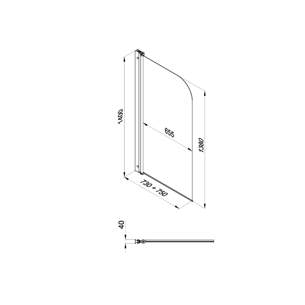 Приобрести triton шторка для ванны соло 75x140 см, хром щ0000038541