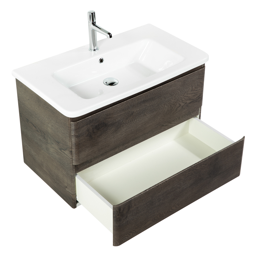 Приобрести belbagno тумба с раковиной albano-cer 80 см, подвесная rovere nature grigio, белая раковина