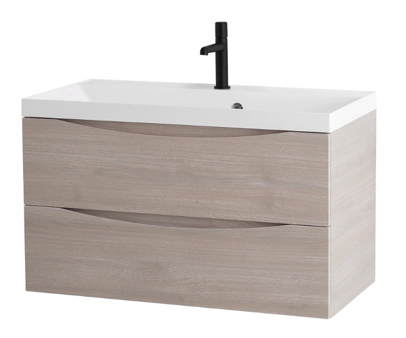 Приобрести тумба подвесная с раковиной belbagno marino-900-2c-so-rg-p 90 см, rovere grigio