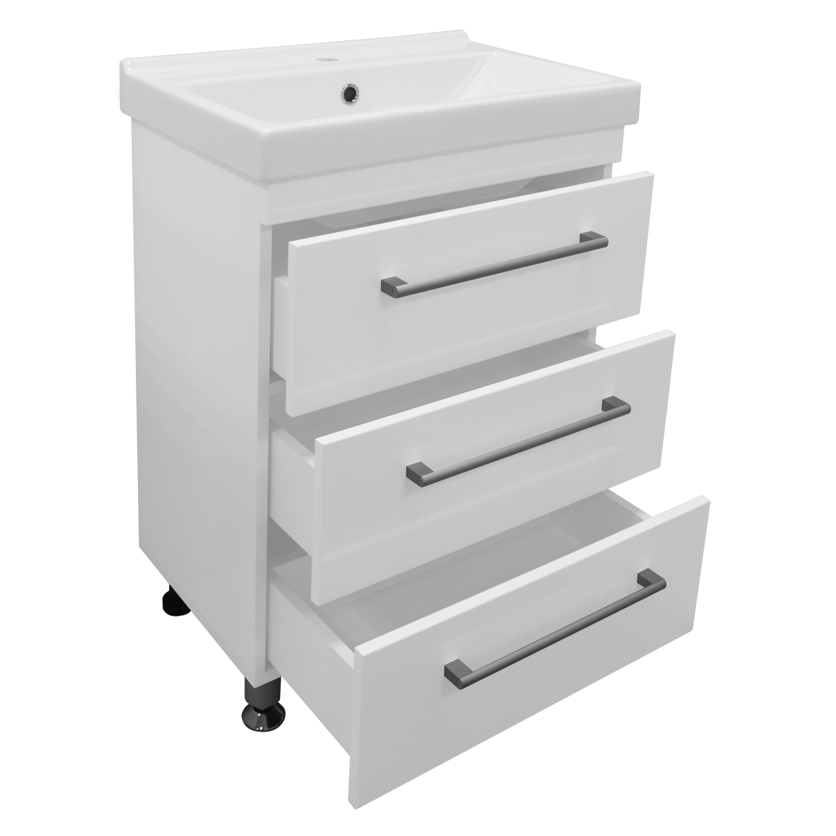 Приобрести loranto тумба напольная с раковиной модерн 60/3н 60х40 см, белая cs00039377