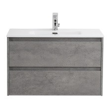 BelBagno Тумба с раковиной KRAFT 39 80 см, подвесная Cemento Grigio, белая раковина
