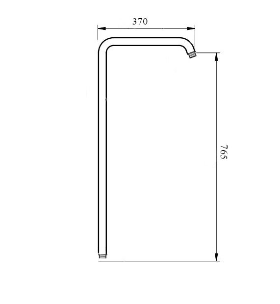 Приобрести удлиненная круглая трубка для душевых систем wonzon & woghand, черный матовый (ww-ly002-mb)