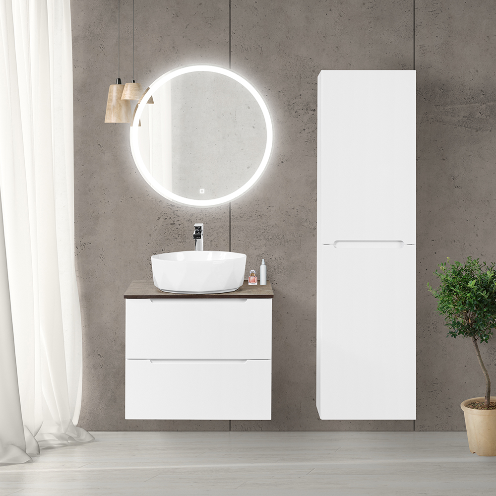 Приобрести belbagno тумба со столешницей etna 60 см, подвесная bianco lucido