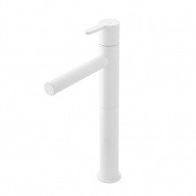 CEZARES Смеситель для раковины LEAF, высокий с донным клапаном, белый матовый LEAF-LC1-BIO